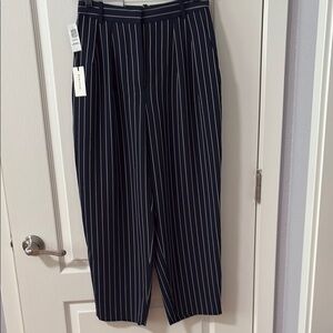 Brand new Blue Dress Pants with Pinstripe Pattern and Wide-Leg Style